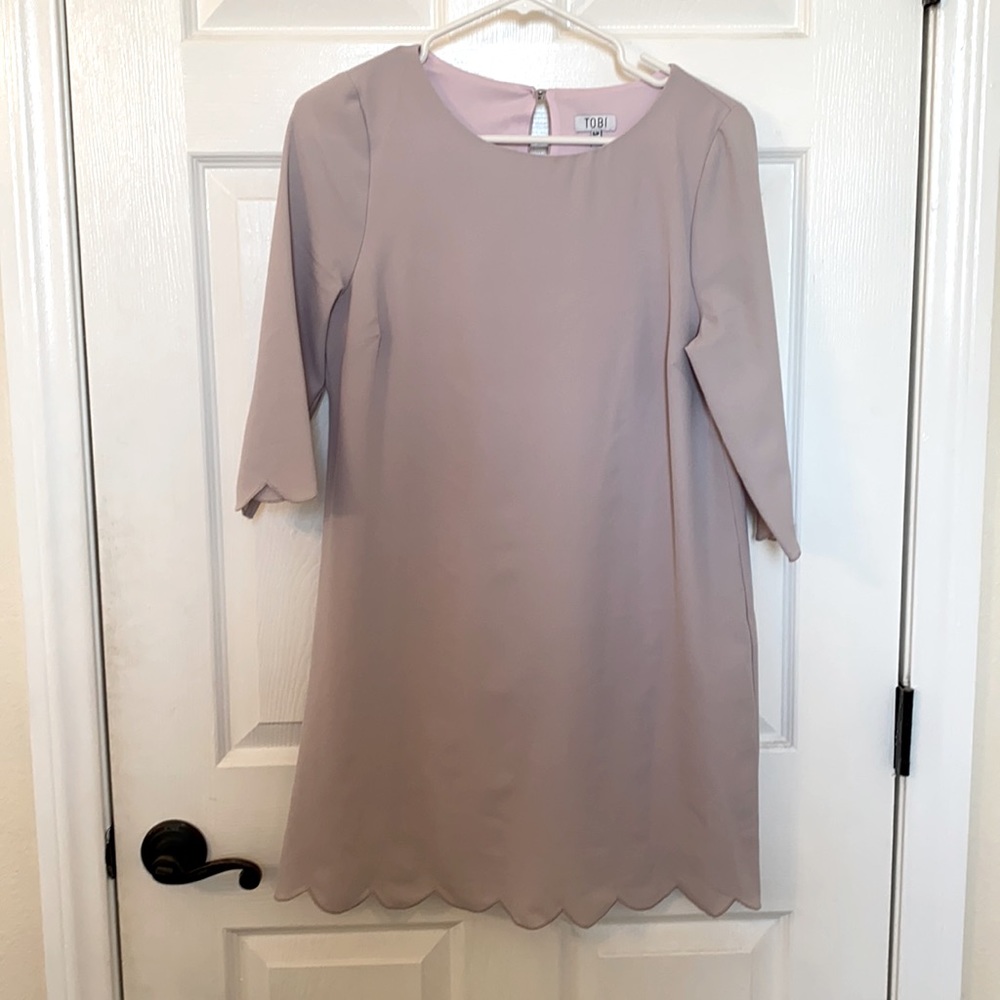 Tobi scalloped edge lilac dress